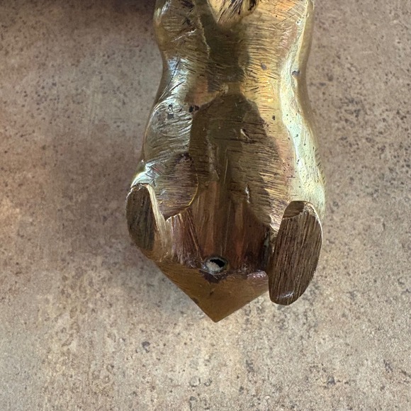 Vintage Brass Bunny Rabbit Figurine Statue Collectible Decor Paper Weight - Picture 3 of 5